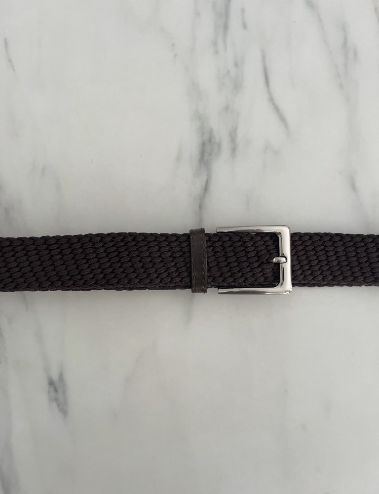 Ανδρική καφέ ελαστική πλεκτή ζώνη 250420K φωτογραφία